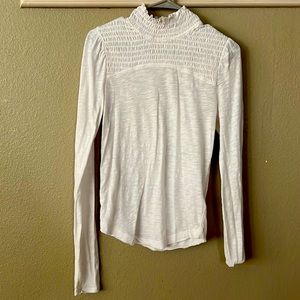 Free people white long sleeve top